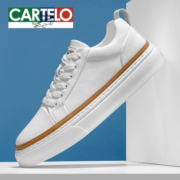 CARTELO/卡帝乐鳄鱼小白鞋男2024新款夏季透气防臭板鞋运动休闲鞋