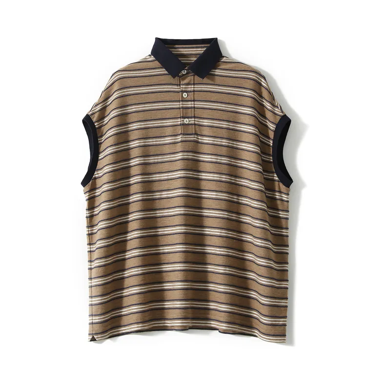  【文娇专属】夏季新款条纹polo宽松慵懒T恤 S81573XYEMG