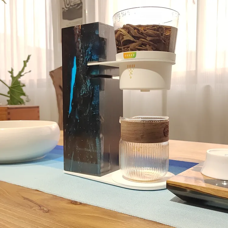 高硼硅高档玻璃泡茶壶磁吸开关带过网飘逸壶懒人泡茶壶侘寂风茶器