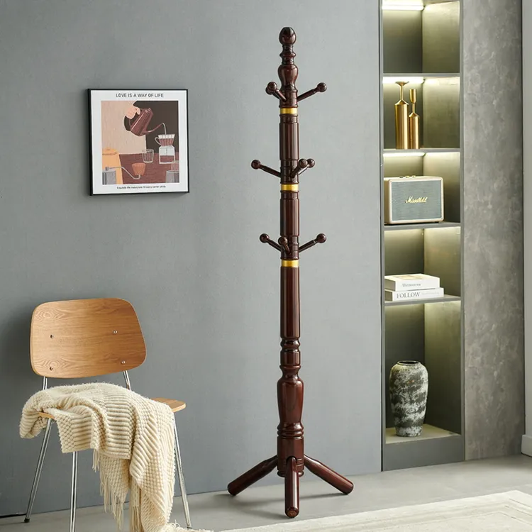 实木架子衣帽架落地立式家用挂衣杆卧室客厅民宿办公室网红衣服架