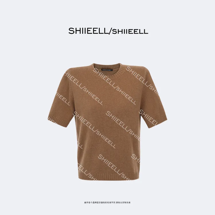 SHIIEELL【复古风】高智复古风绵羊毛加厚平针纯色小版毛衫Z7341