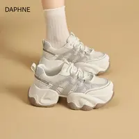 达芙妮星光老爹鞋女2025秋季新款透气系带运动鞋百搭厚底休闲鞋女
