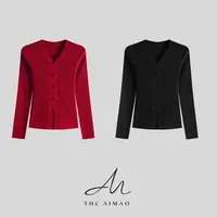 【THE AIMAO】“中式美学”100%羊毛亲肤柔糯盘扣显瘦上衣XYX82791