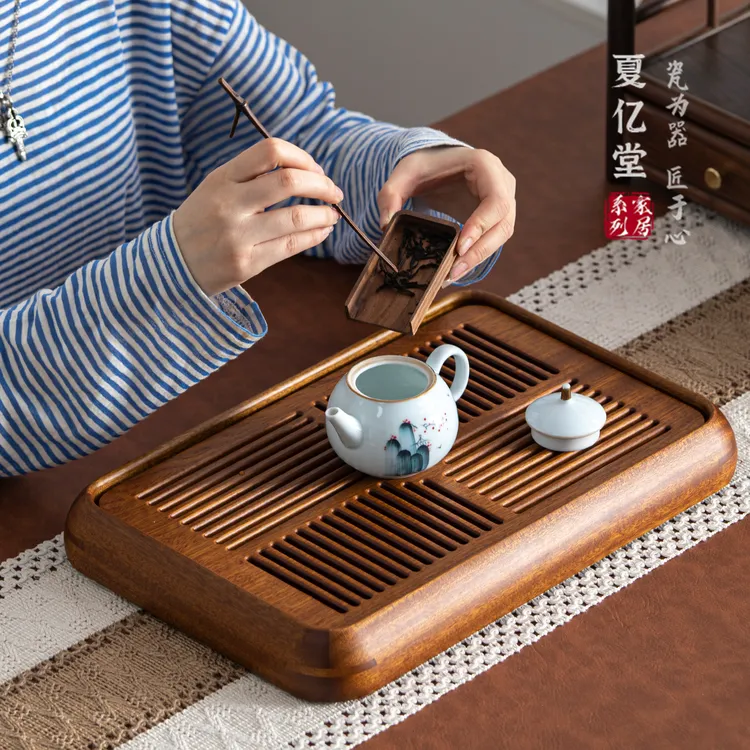 花梨木茶盘家用干湿两用小型高端实木干泡茶台托盘客厅储水式茶海