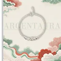 足银手链 银卷风Argentaura | 足银999镭射珠肖邦手链
