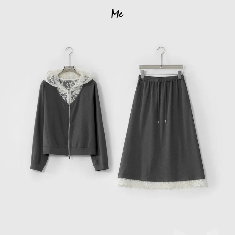 ME【花谷朵半裙套装】棉混纺透气亲肤显瘦百搭时尚套装MESS0913