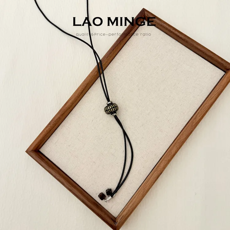 钛钢亚克力项链 老敏哥 古罗马假日 时尚百搭配饰毛衣链W7137