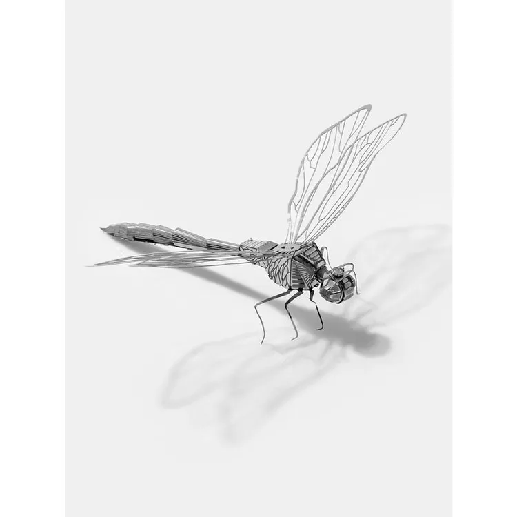 我趣！一个人的欢乐拼个3D蜻蜓金属模型DIY创意解压拼图玩具摆件