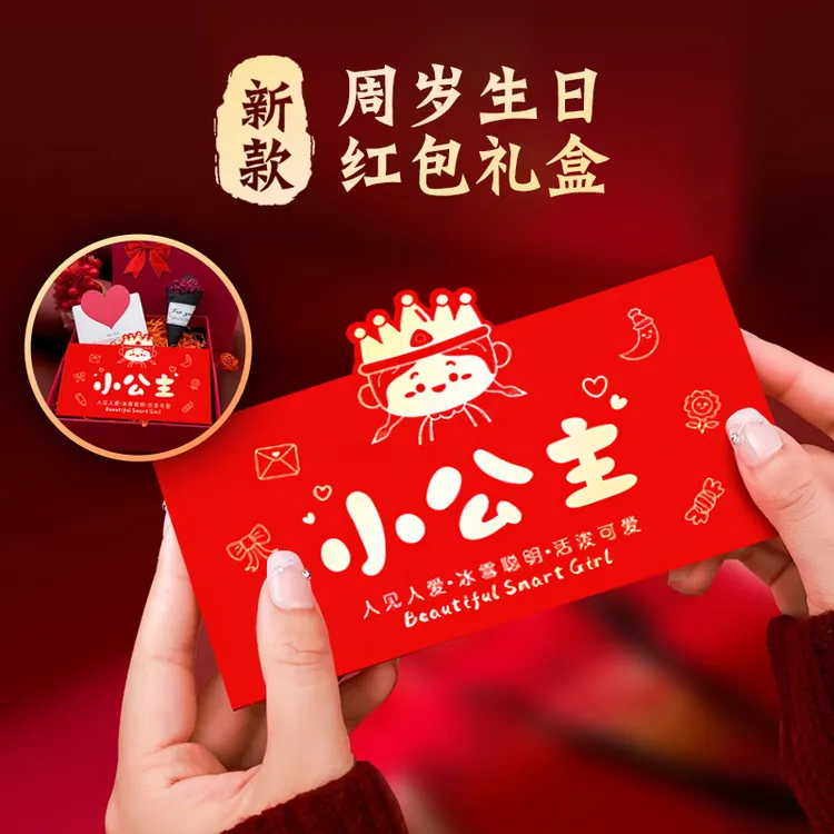 【小众礼物女儿生日】折叠红包1-10岁小公主红包生日礼物送给女儿