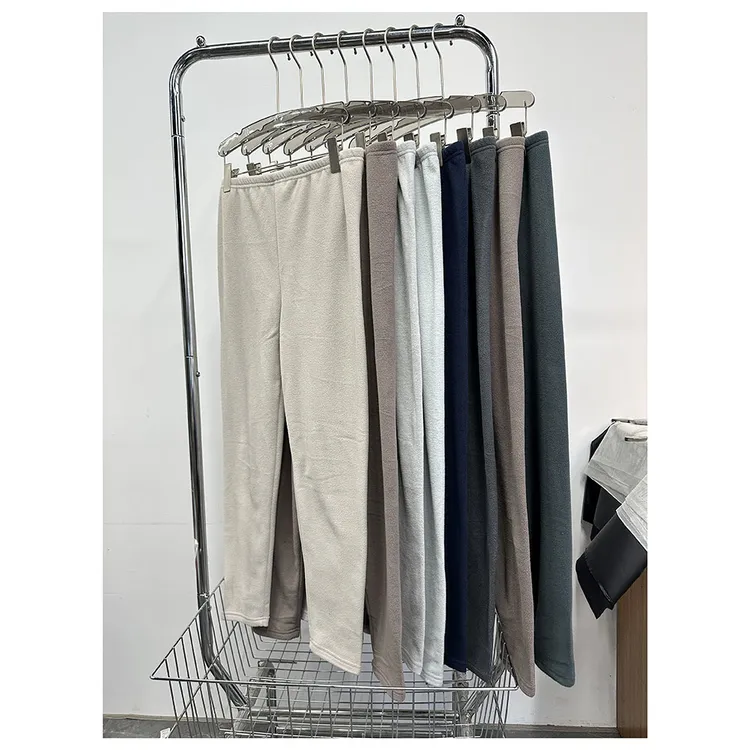 K312 秋冬新款女士修身松紧腰小脚摇粒绒加厚打底裤