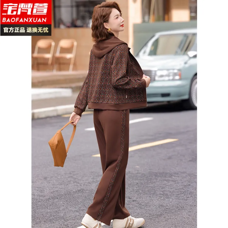 妈妈秋装外套2025新款中老年运动套装女运动套装女装2025新款爆款