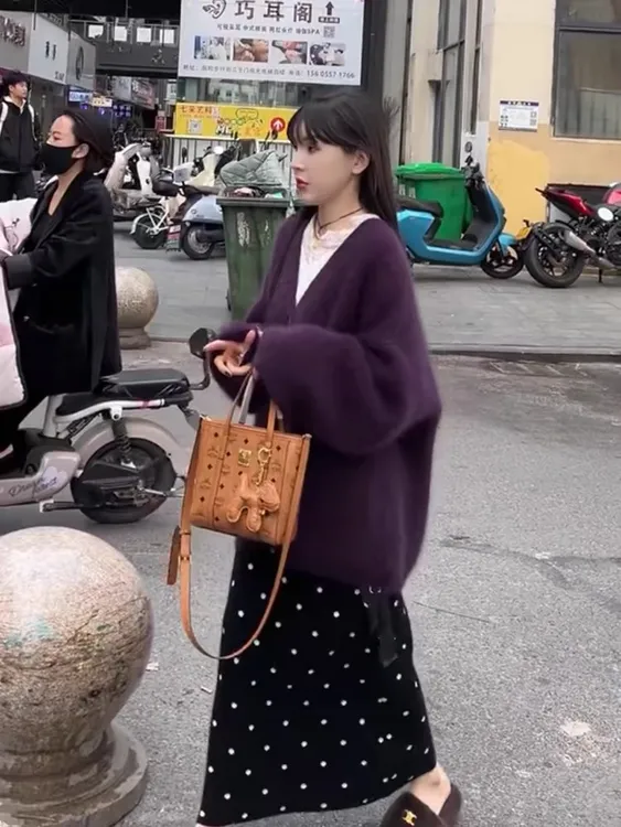 小动物毛拉毛 宽松口袋大外套