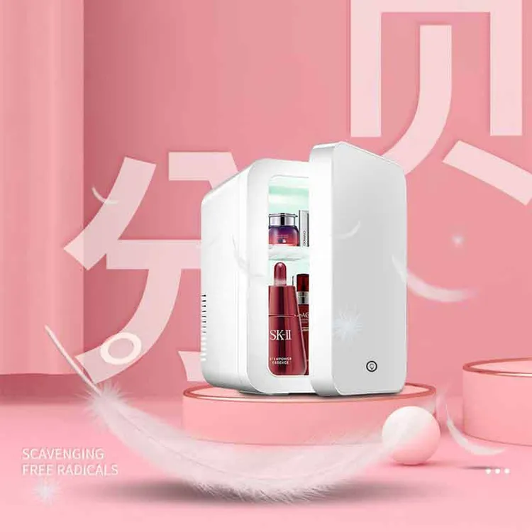 创意美妆冰箱家用带镜子LED灯 简约迷你8L宿舍小冰箱