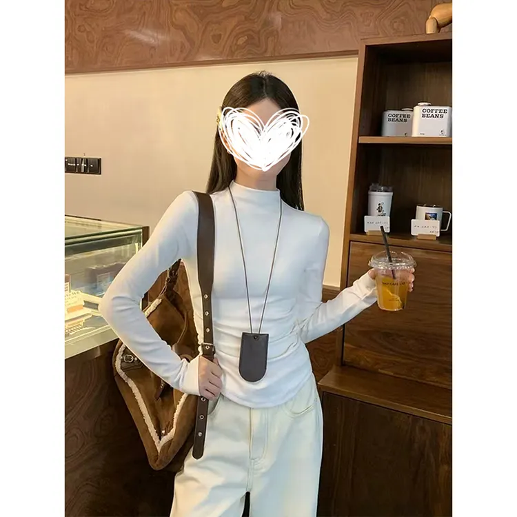 Moses Queen/魔西女王加绒加厚打底衫秋冬内搭半高领长袖t恤上衣