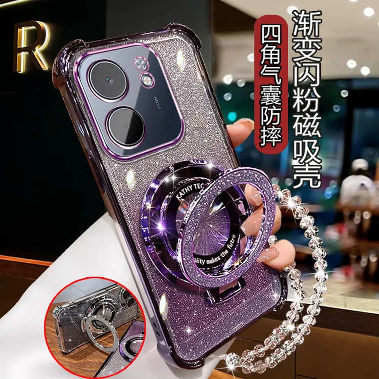 适用新款OPPOA5x手机壳网红闪粉支架PKW110镜头全包opa5x气囊防摔