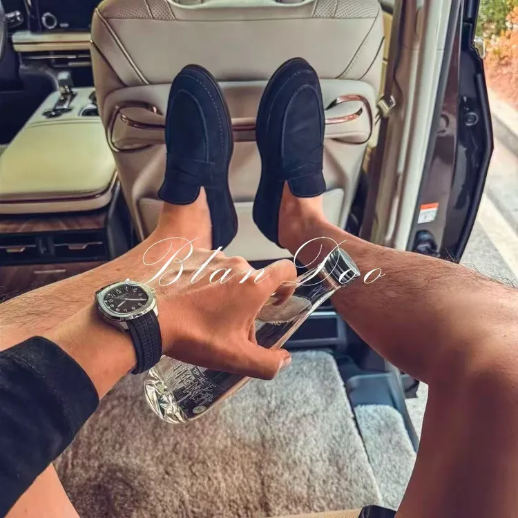 （秋款）BLANDOO “美拉德色系” 老钱风轻奢舒适一脚蹬乐福鞋9BD955