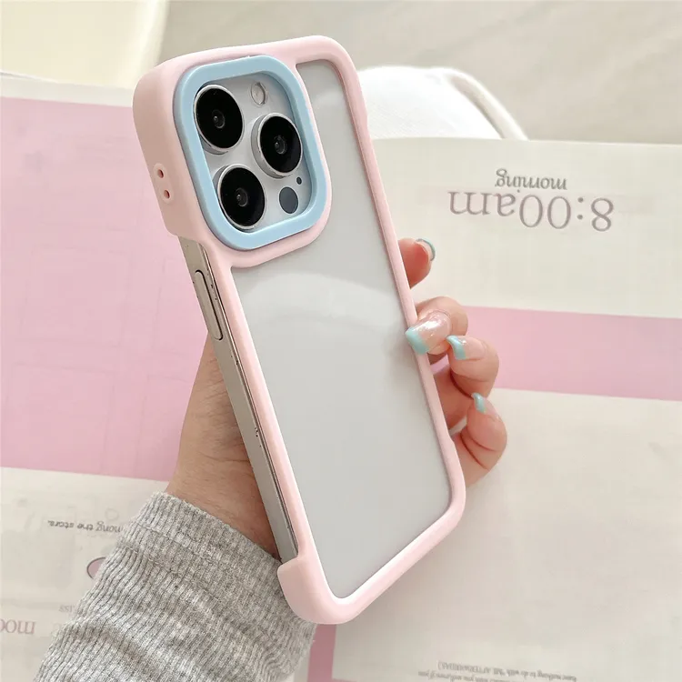 闪度侠新款半包撞色亚克力适用iPhone16手机壳华为mate60pro小米
