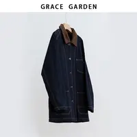 GRACE GARDEN【巴恩土壤牛仔！】复古撞色宽松显瘦牛仔外套MF5G2901
