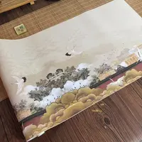 9.25静德斋【绢布】【宫墙仙鹤绢布长卷】古风小楷行草书半生半熟宣纸