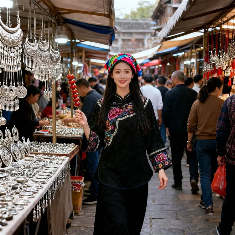 2025秋装新款湘西苗族服装女民族风上衣传统爆款刺绣复古蘑糯糯