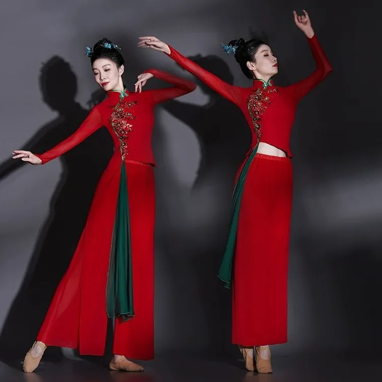 胶州秧歌舞蹈服九儿演出服装女中国风广场舞扇子舞伞舞演出服套装