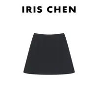 IRIS CHEN 高腰裙 25秋冬“醋酸羊驼绒”加厚松紧腰A字短裙25DQ884