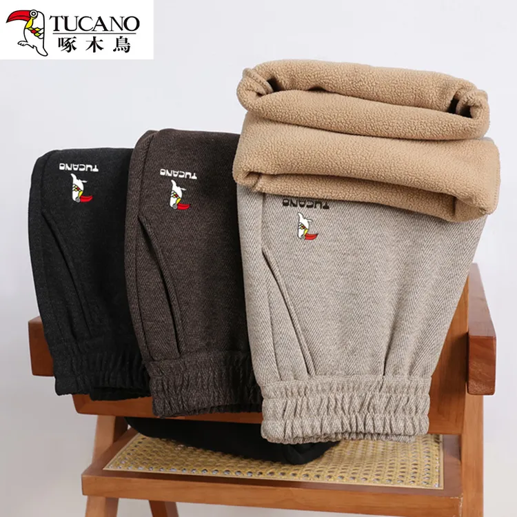 啄木鸟正品中老年妈妈装裤子秋冬款加绒加裤长裤奶奶婆婆休闲女裤