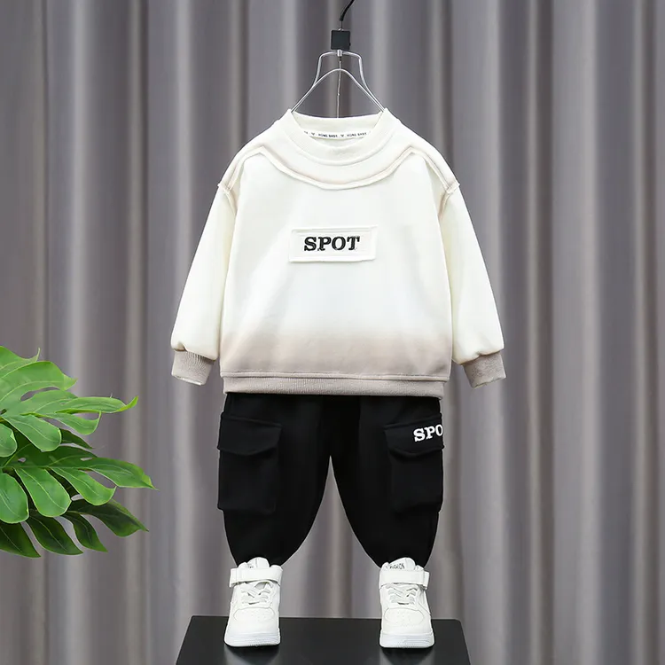 男童新款卫衣春装2025新款儿童春秋季薄款上衣痞帅宝宝衣服套装