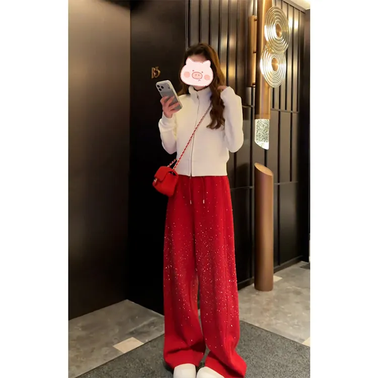 冬季慵懒风穿搭一整套修身显瘦短款外套上衣搭配高级感休闲裤套装