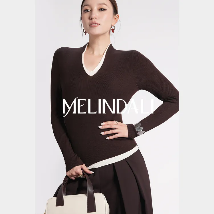 Melinda Li【优雅系】优雅职场德国扬子纱可机洗美丽诺羊毛针织衫