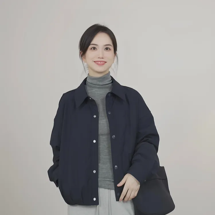 小禾【格格羽绒】90白鸭绒翻领复古学院减龄短款轻薄羽绒服