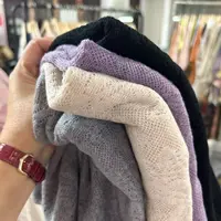 女士圆领秋款长袖镂空针织衫