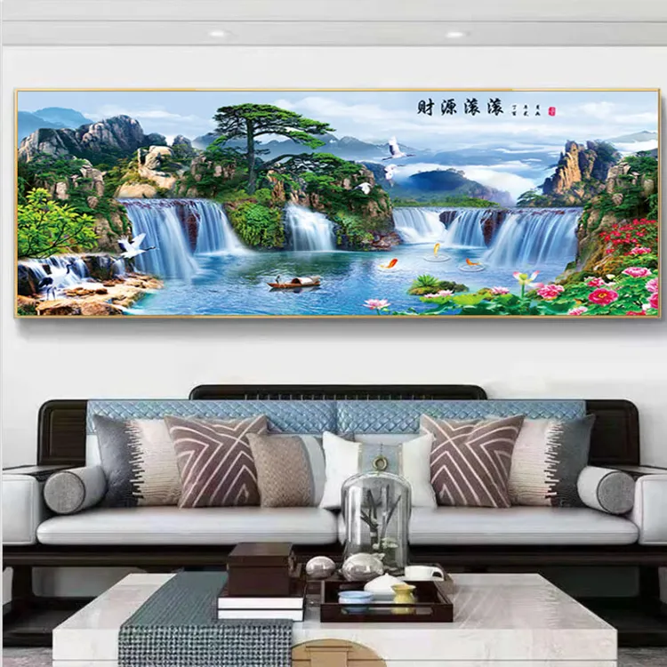 财源滚滚 客厅沙发背景办公房晶瓷立体镶钻装饰挂画