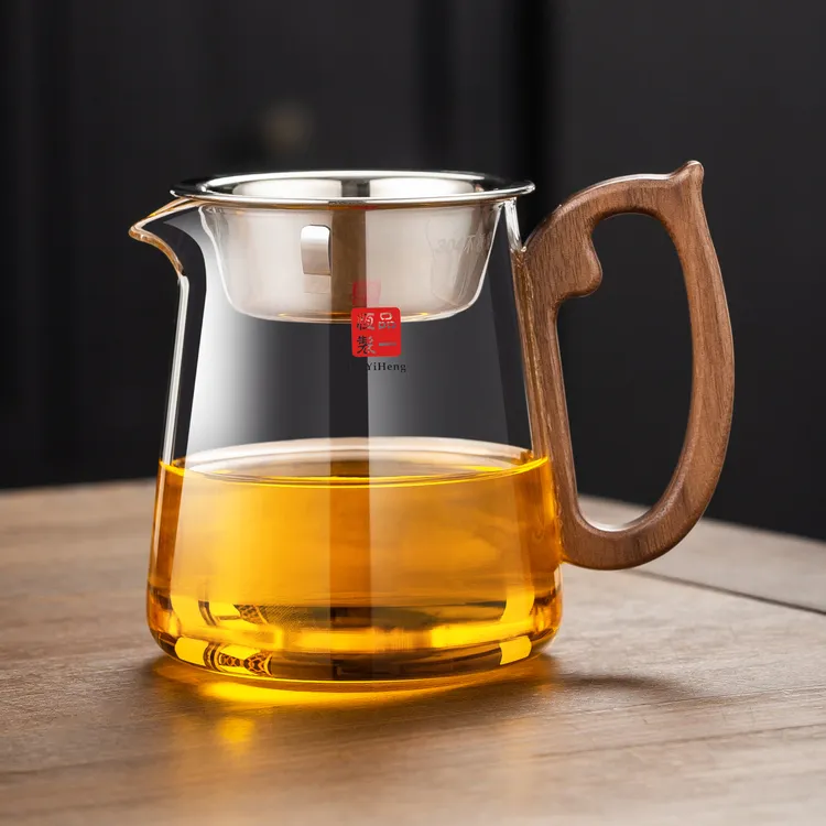 加厚耐高温木把公道杯茶滤一体高档功夫茶具家用办公分茶器茶海  商品图