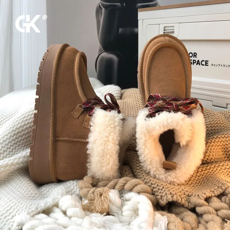 【法国gzsk&Shoe品牌正品】芙卡拉东北厚底皮毛一体雪地靴女款202