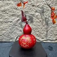 非遗大漆手工雕刻天然葫芦文玩福禄摆件天然葫芦