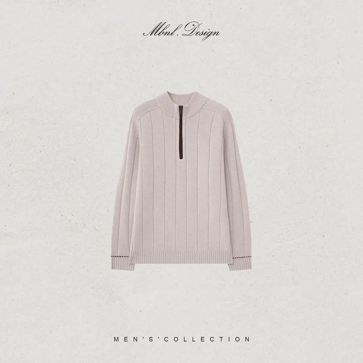 MBNL-F「Maple Leaf」秦磊男装100绵羊毛坑条肌理毛衣LL-WSY1262