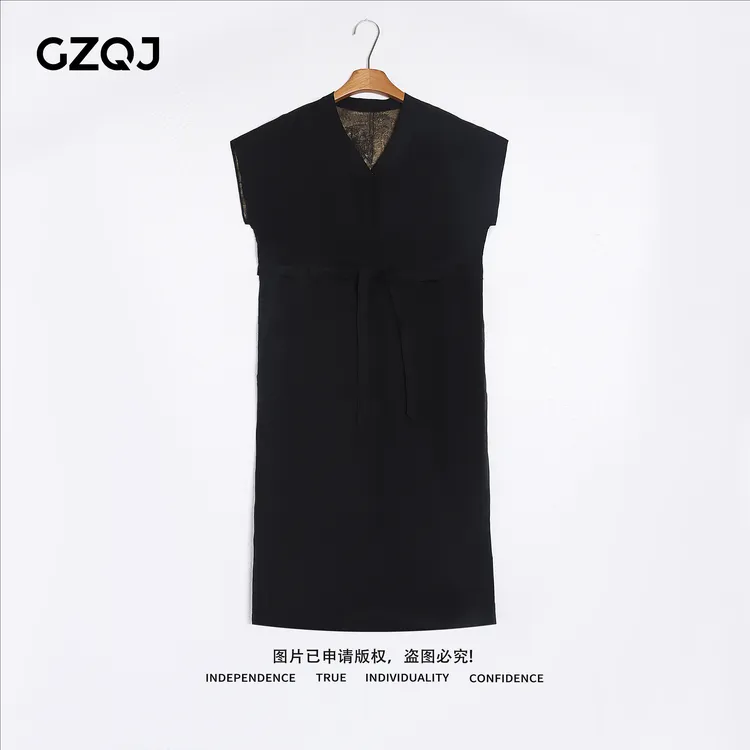 老琴私服 【黛影凝香】人丝香云纱欧若风新中式连衣裙女夏季 99210