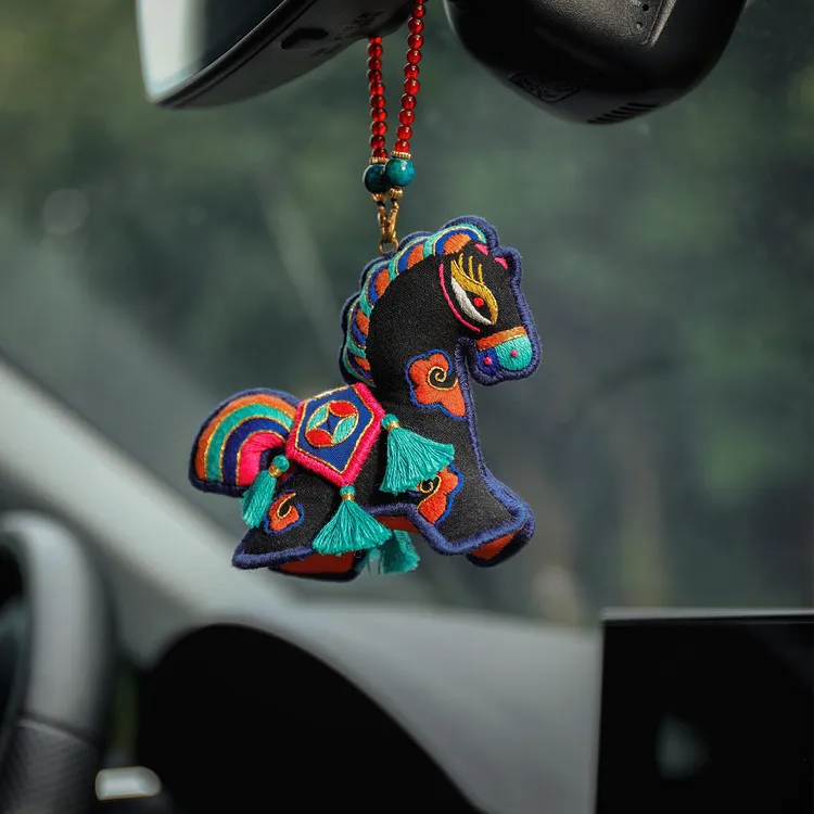 王的手创 马年刺绣手工diy材料包立体双面高端平安符挂件新年礼物