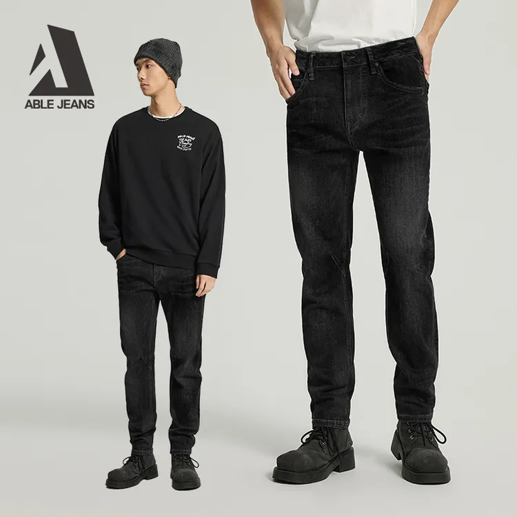 ABLEJEANS【大V裤】新款四季锥形舒适秋香蓝牛仔裤男款