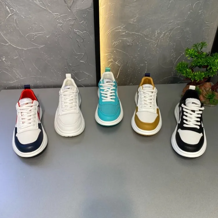 拼色厚底春秋圆头春季低帮潮流透气高帮鞋潮鞋百搭时尚休闲鞋男鞋