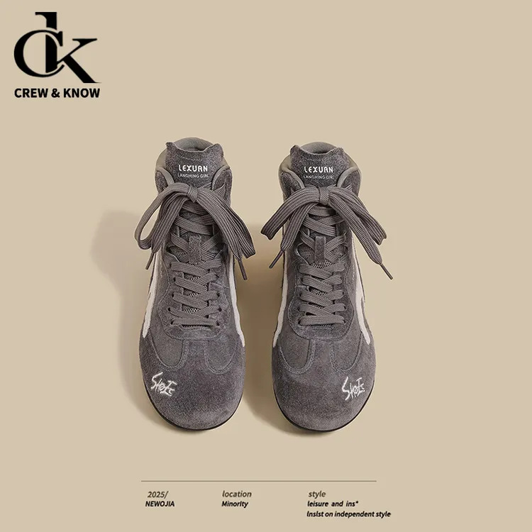 【官网C&K专柜正品】2025秋季新款德训鞋女高帮休闲板鞋运动阿甘鞋