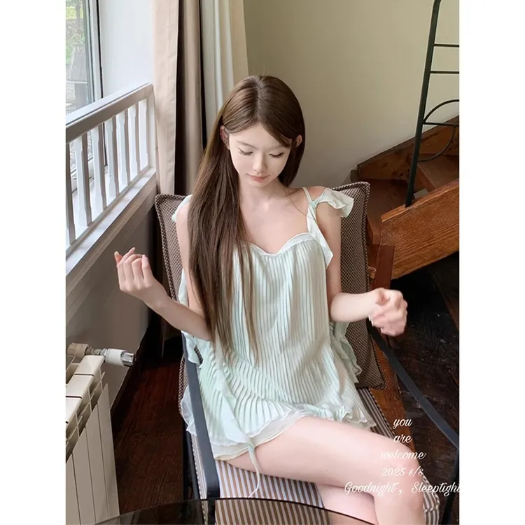 法式少女纯欲风蕾丝花边吊带睡衣女款夏季新款可外穿家居服连衣裙
