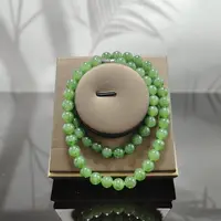 U和田玉碧玉圆珠项链（卡8）2713