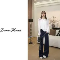 DAMAN | 秋季新款复古原色牛仔裤高腰阔腿裤DM25358