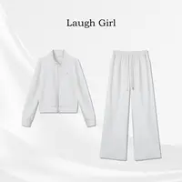 楚楚君 Laugh girl【百搭套装】加绒简色卫衣+卫裤套装DL531279J