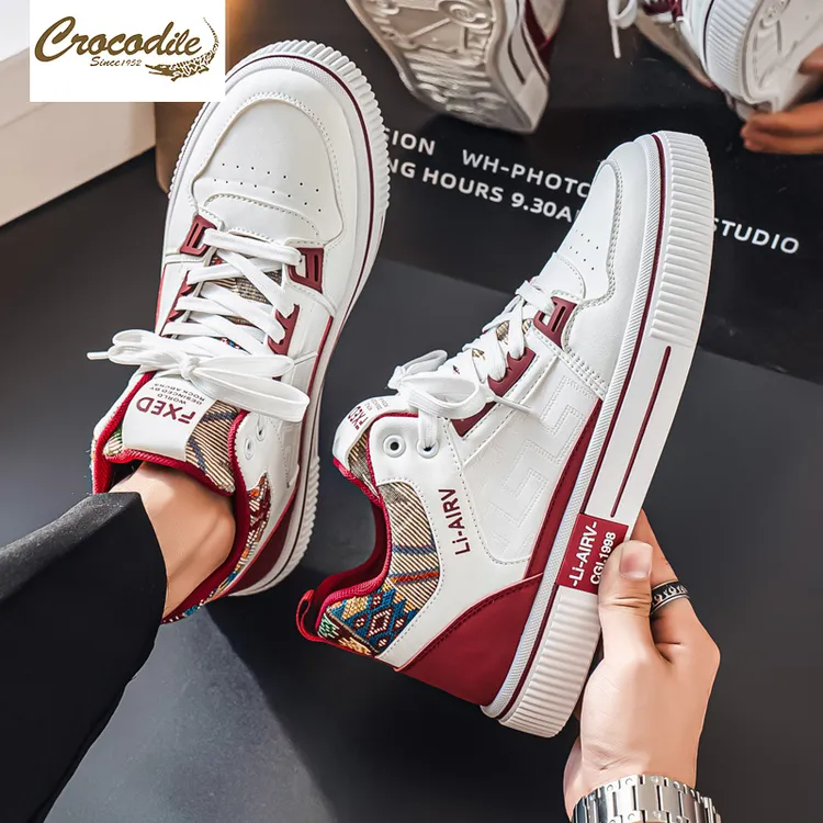 鳄鱼恤男鞋高帮鞋男2025新款冬季男士加绒加厚棉鞋休闲运动鞋子男