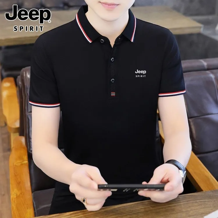 JEEPSPIRIT2026夏季爆款翻领男士POLO衫短袖T恤透气休闲男装上衣