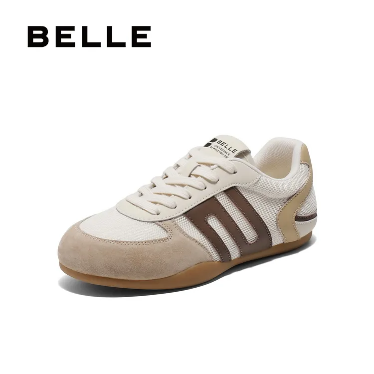 百丽时尚拼色休闲鞋女2025夏新复古舒适鞋B2475BM5