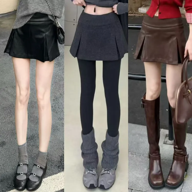 JUSTCC【都市腿精】初秋百褶小个子A板半身裙裤